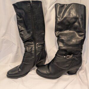 Baretraps black tall boots, small heel, size 8.5